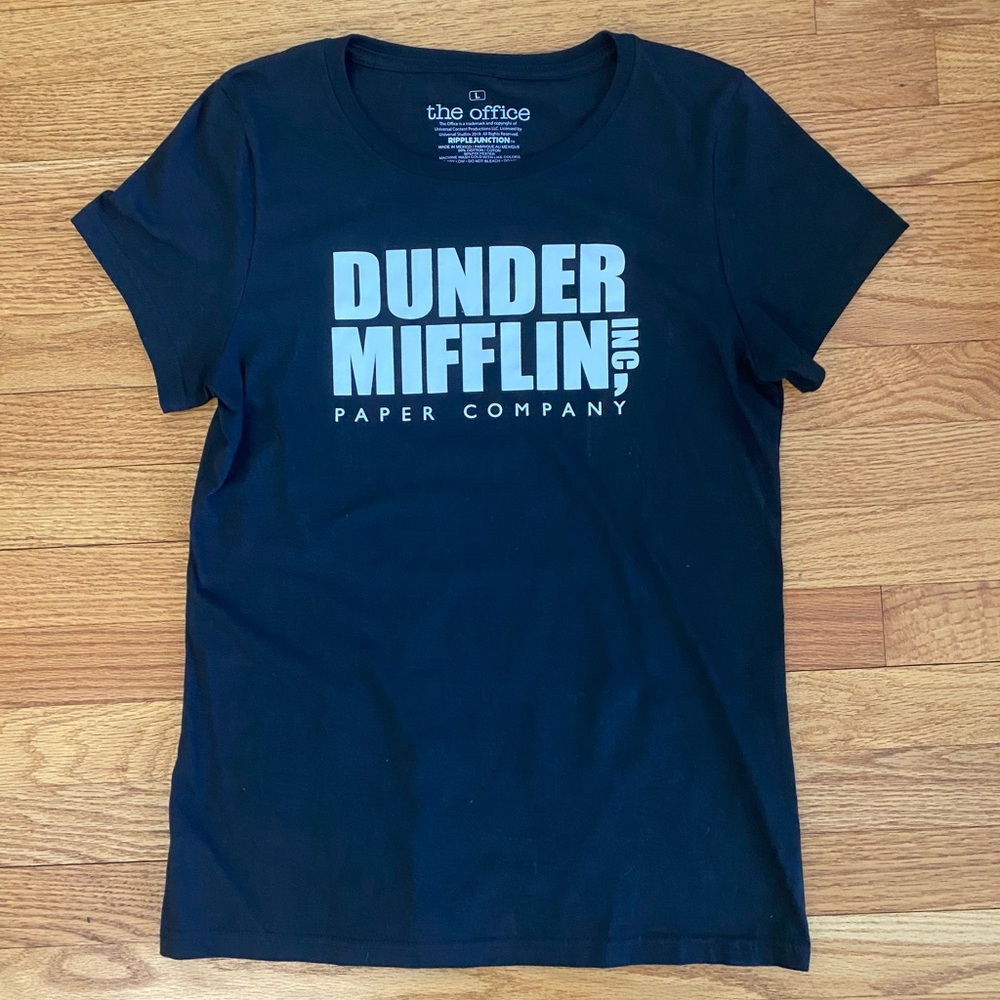 Dunder Mifflin Paper Company Tshirt Large Black The Office Ripple Junction Tee
